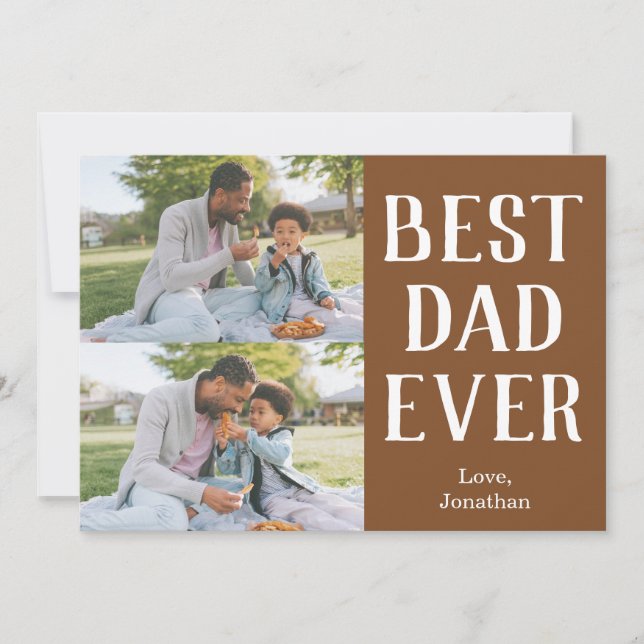 Cartes Pour Fêtes Annuelles Élégant Simple Meilleur Papa Jamais Fête des pères (Devant)
