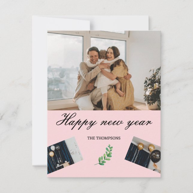 Cartes Pour Fêtes Annuelles Élégant Simple Moderne nouvelle année (Devant)