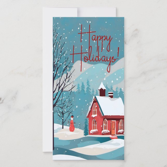 Cartes Pour Fêtes Annuelles Élégant Snowfall Festive Noël heureux (Devant)