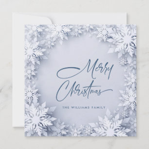 Cartes Pour Fêtes Annuelles Élégant Snowflakes 3D Salutation de Noël