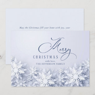 Cartes Pour Fêtes Annuelles Élégant Snowflakes 3D Salutation de Noël