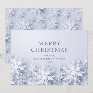 Cartes Pour Fêtes Annuelles Élégant Snowflakes 3D Salutation de Noël