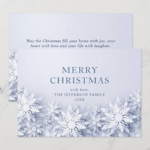Cartes Pour Fêtes Annuelles Élégant Snowflakes 3D Salutation de Noël