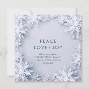 Cartes Pour Fêtes Annuelles Élégant Snowflakes 3D Salutation de Noël