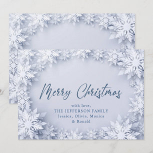 Cartes Pour Fêtes Annuelles Élégant Snowflakes 3D Salutation de Noël