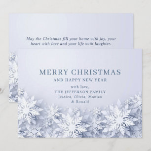 Cartes Pour Fêtes Annuelles Élégant Snowflakes 3D Salutation de Noël