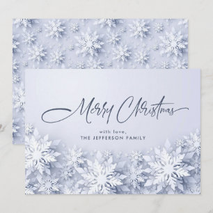 Cartes Pour Fêtes Annuelles Élégant Snowflakes 3D Salutation de Noël