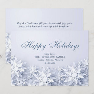 Cartes Pour Fêtes Annuelles Élégant Snowflakes 3D Salutation de Noël