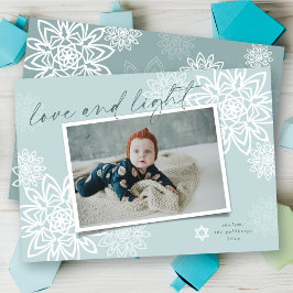 Cartes Pour Fêtes Annuelles Élégant Snowflakes Love Et Léger Hanoukka Photo