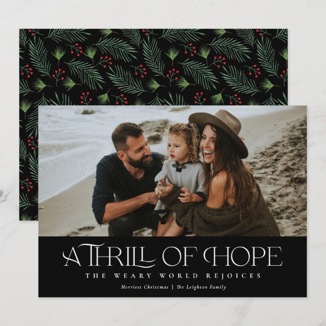 Cartes Pour Fêtes Annuelles Elegant Thrill of Hope Photo Noël (Devant / Derrière)