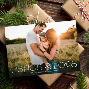 Cartes Pour Fêtes Annuelles Élégant Type Simple Paix & Amour Photo