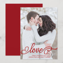 Élégant Valentine's Day Love Script Photo