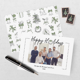 Cartes Pour Fêtes Annuelles Élégant Vert et Noir Noël Fêtes
