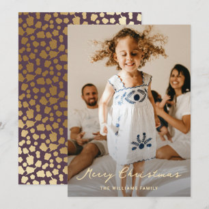 Cartes Pour Fêtes Annuelles Élégant violet or étoiles Script Photo Noël