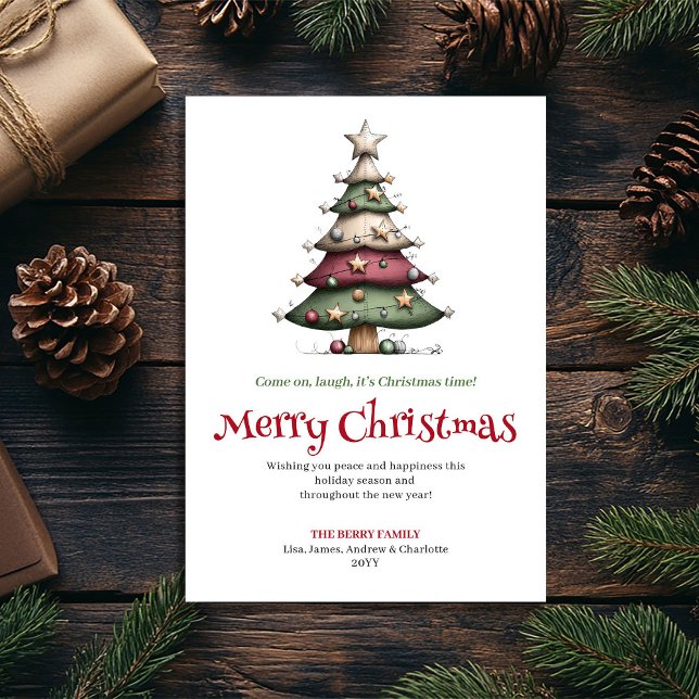 Cartes Pour Fêtes Annuelles Elegant Whimsical Christmas Tree Holiday Card (Elegant Whimsical Christmas Tree Holiday Card)