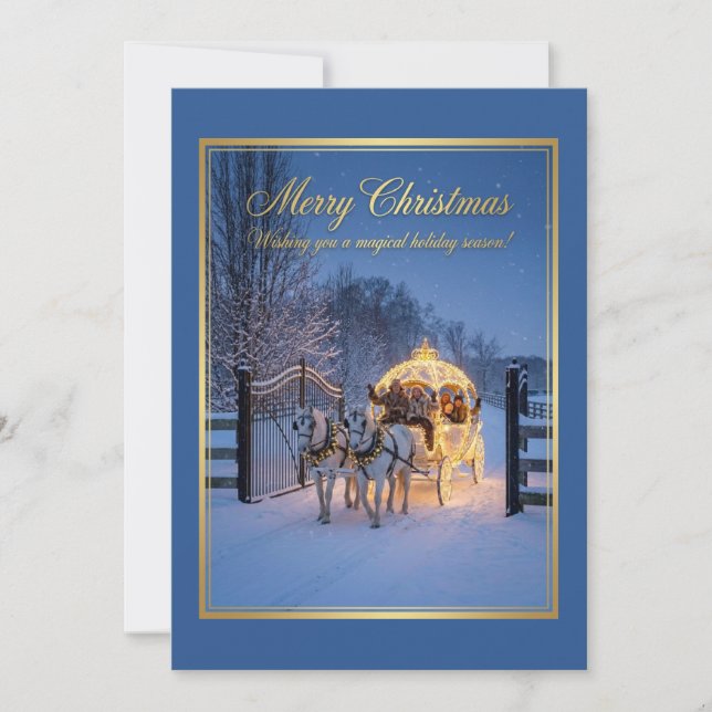 Cartes Pour Fêtes Annuelles Elegant Winter Carriage Christmas (Devant)