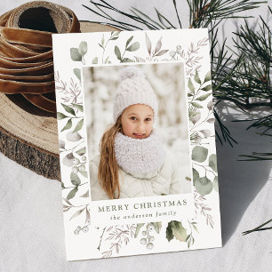 Cartes Pour Fêtes Annuelles Elegant Winter Foliage and Snowberries Photo