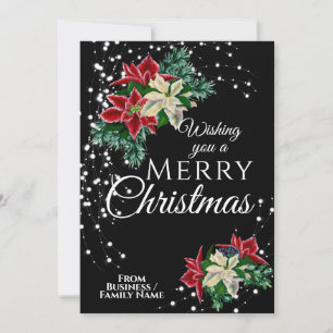 Cartes Pour Fêtes Annuelles Élégante affaires Noël Poinsettia Floral