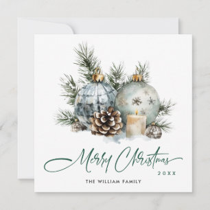 Cartes Pour Fêtes Annuelles Elégante aquarelle Boho ornement de Noël