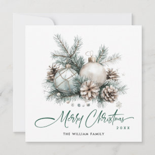 Cartes Pour Fêtes Annuelles Elégante aquarelle Boho ornement de Noël
