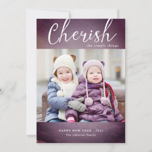 Cartes Pour Fêtes Annuelles Elégante aquarelle Cherish New Year Photo