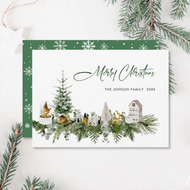 Cartes Pour Fêtes Annuelles Elégante aquarelle Composition de Noël Salutation (Créateur téléchargé)