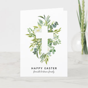 Cartes Pour Fêtes Annuelles Elégante aquarelle florale et traverse Pâques