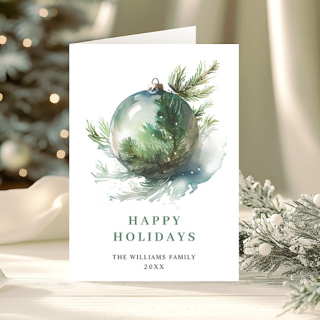 Cartes Pour Fêtes Annuelles Elégante aquarelle Noël Ornament Salutation (Créateur téléchargé)