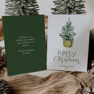 Cartes Pour Fêtes Annuelles Elégante aquarelle Whimsical Tree Joyeux Noël