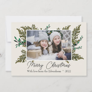 Cartes Pour Fêtes Annuelles Elégante botanique Joyeux Noël photo