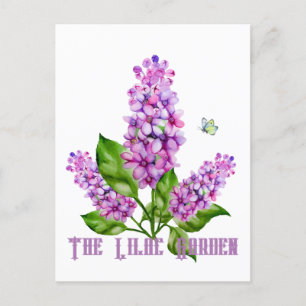 Cartes Pour Fêtes Annuelles Élégante branche lilas aquarelle