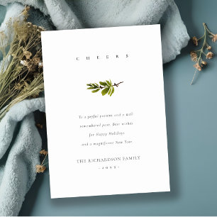 Cartes Pour Fêtes Annuelles Élégante Branche minimale de pin à Noël