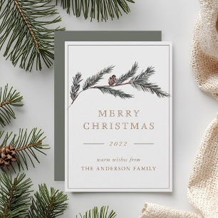 Cartes Pour Fêtes Annuelles Élégante Branche officielle de pin de Noël