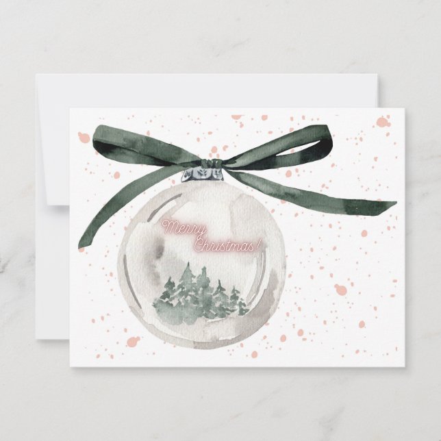 Cartes Pour Fêtes Annuelles Elégante bulle de Noël aquarelle (Devant)