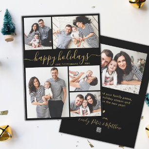 Cartes Pour Fêtes Annuelles Élégante calligraphie 5 Collage photo Noël