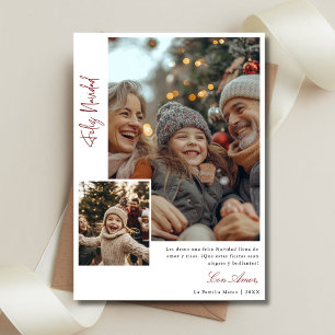 Cartes Pour Fêtes Annuelles Élégante calligraphie Feliz Navidad Photo de Noël