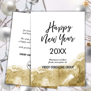 Cartes Pour Fêtes Annuelles Élégante Calligraphie Festive Gold Parties scintil