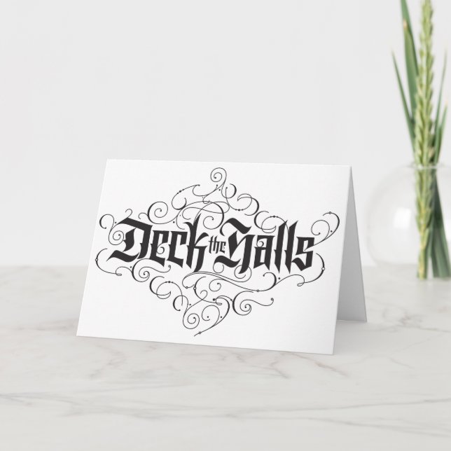 Cartes Pour Fêtes Annuelles Élégante calligraphie noire Noël Luxe (Devant)