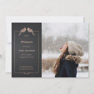 Cartes Pour Fêtes Annuelles Elégante Cardinale d'or Rose Faux Holiday