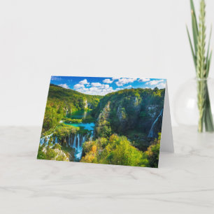 Cartes Pour Fêtes Annuelles Elégante cascade pittoresque, Croatie