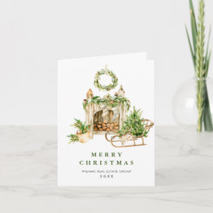 Cartes Pour Fêtes Annuelles Élégante composition de Noël de Bohême Entreprise
