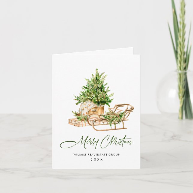 Cartes Pour Fêtes Annuelles Élégante composition de Noël de Bohême Entreprise (Devant)