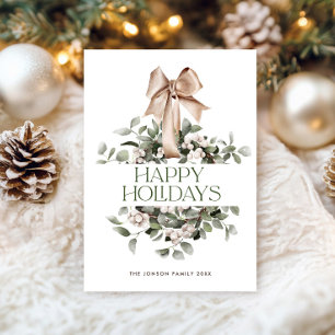 Cartes Pour Fêtes Annuelles Élégante couronne de Noël bohème