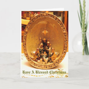 Cartes Pour Fêtes Annuelles Élégante crèche de Noël (pas de verset)