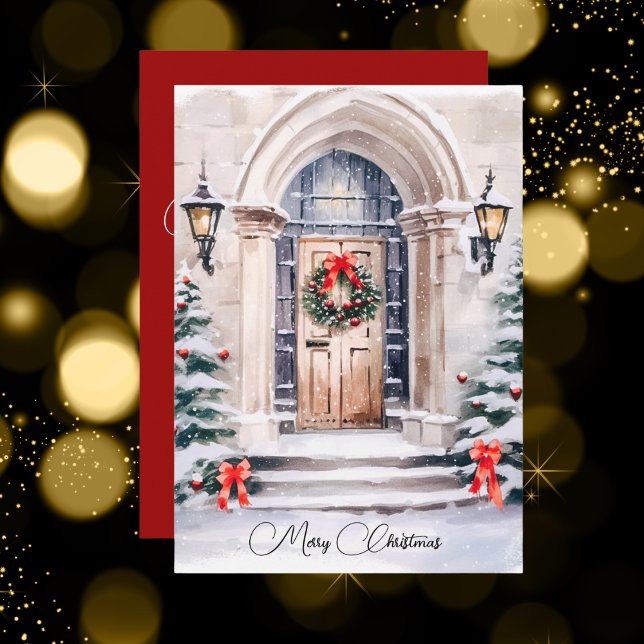 Cartes Pour Fêtes Annuelles Élégante entrée de vacances Joyeux Noël (Créateur téléchargé)