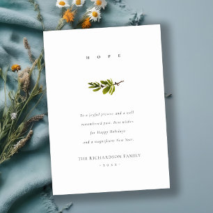 Cartes Pour Fêtes Annuelles Élégante Espérance de Noël de Branche de Pin Minim