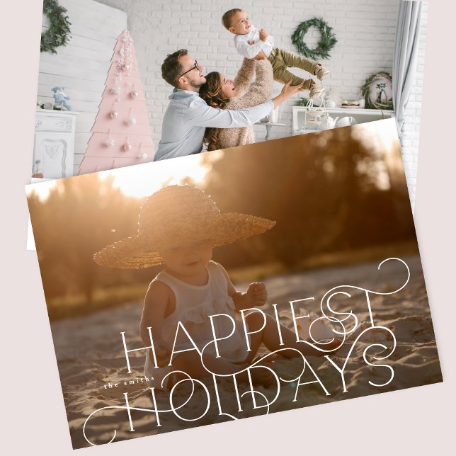 Cartes Pour Fêtes Annuelles Élégante et moderne NOËL photo CURLY Happest (Créateur téléchargé)