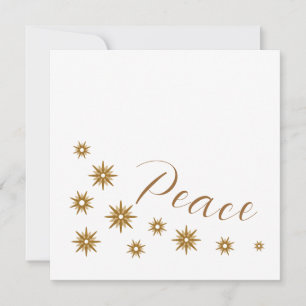 Cartes Pour Fêtes Annuelles Élégante étoile d'or moderne Peace
