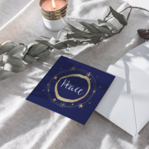 Cartes Pour Fêtes Annuelles Élégante étoile d'or moderne Peace
