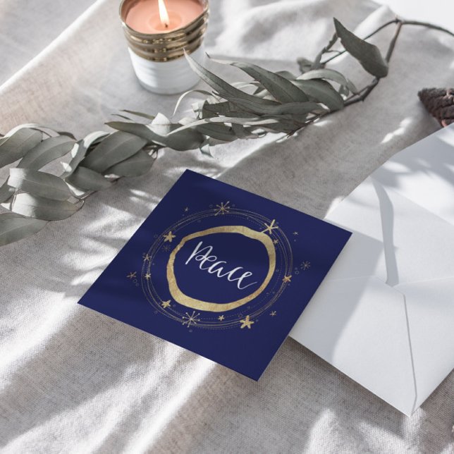 Cartes Pour Fêtes Annuelles Élégante étoile d'or moderne Peace (Créateur téléchargé)